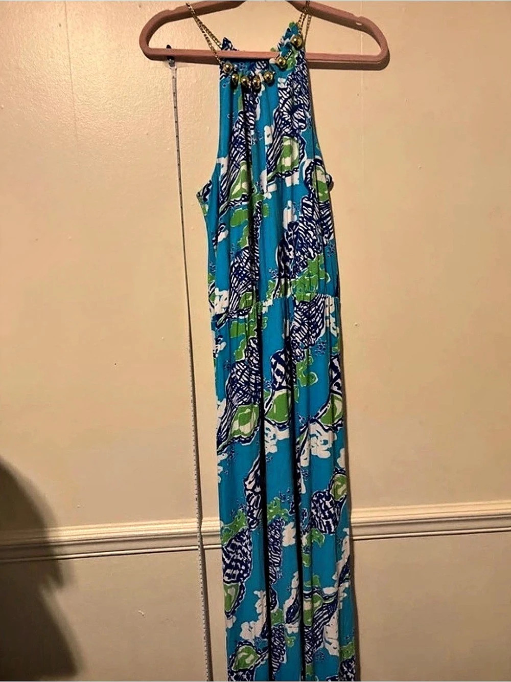 Lilly Pulitzer Maxi Dress in Blue & Green Size XL Like New